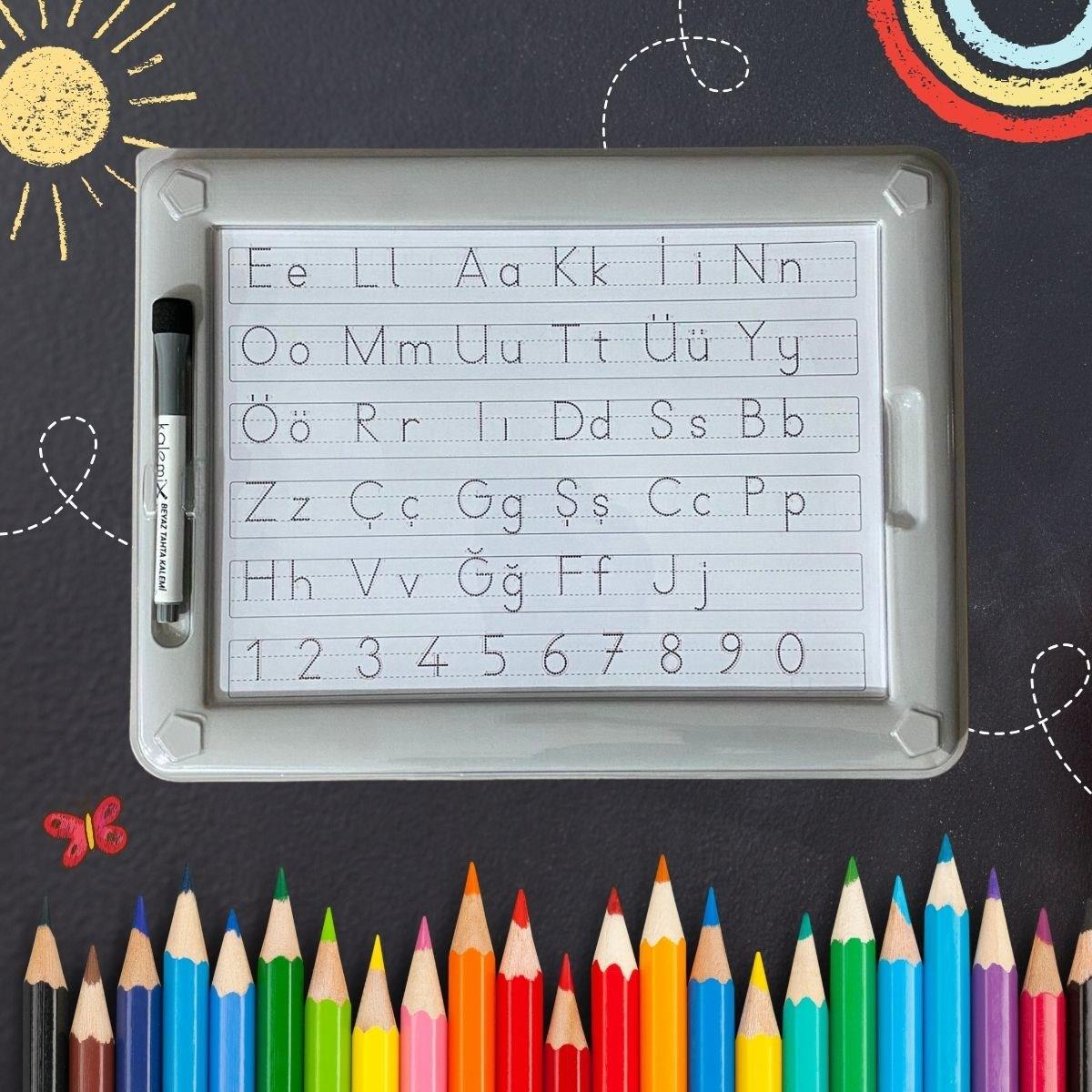 32 Farklı Etkinlikli Kalem ve Silgi Hediyeli Eğitici Sihirli Etkinlik Tahtası (5347)