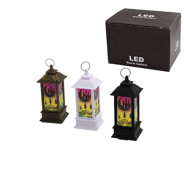 مصباح LED بقبة مربعة صغيرة بطابع رمضاني
