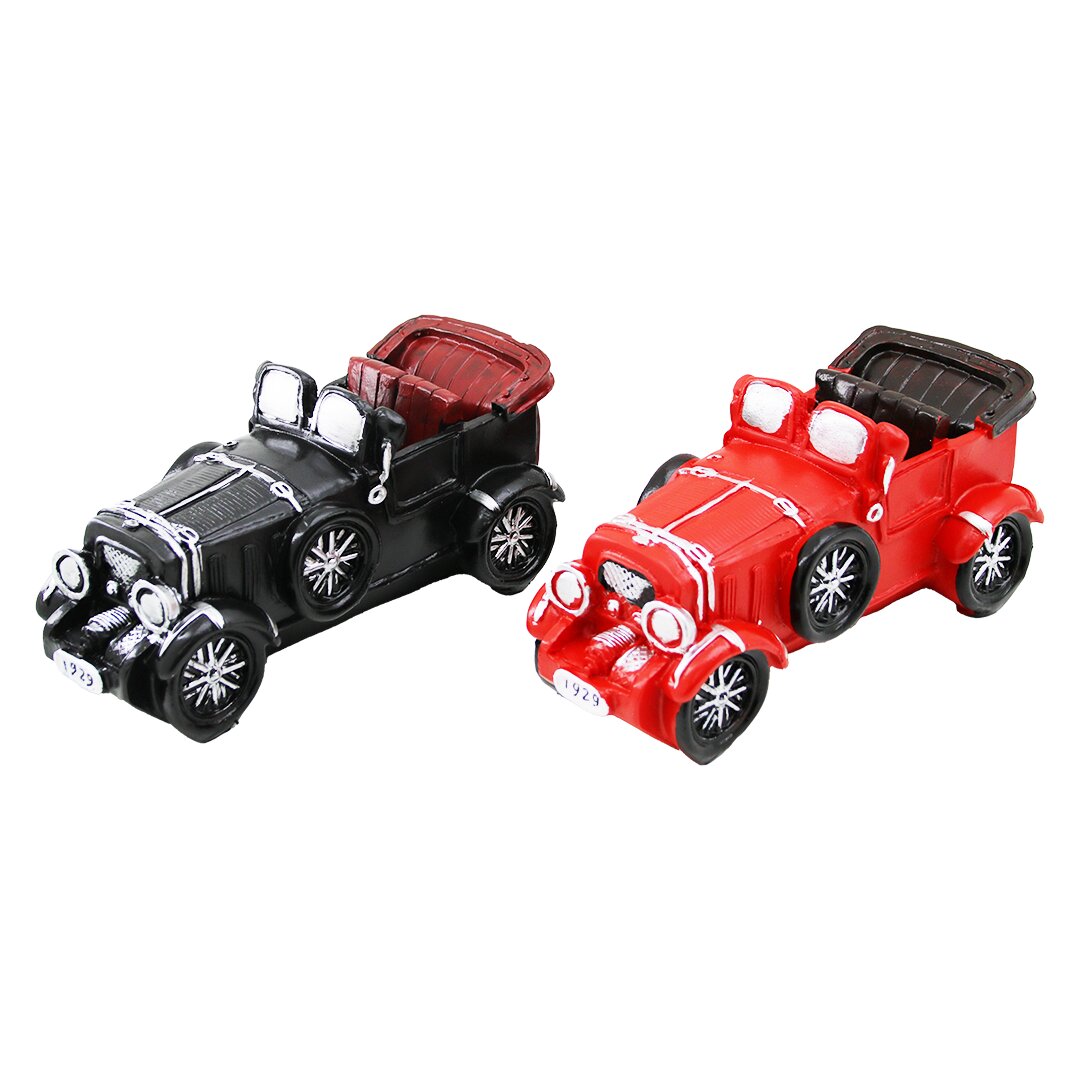 Retro Çizgili Klasik Araba Tasarımlı Biblo Kumbara - Vintage Model