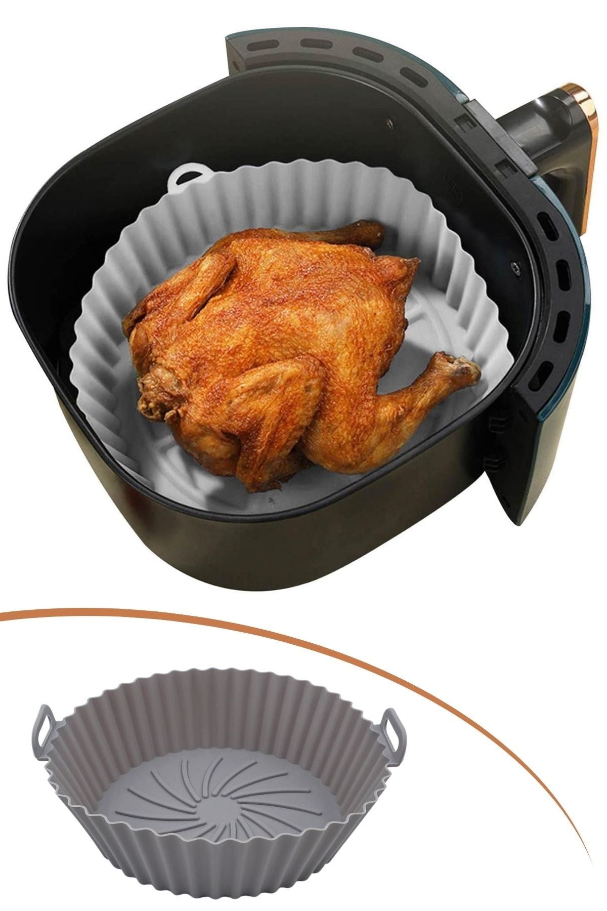 Starixa® Renkli Isıya Dayanıklı Yıkanılabilir Silikon Fırın Ve Airfryer Yuvarlak Model Pişirme Matı 20 Cm