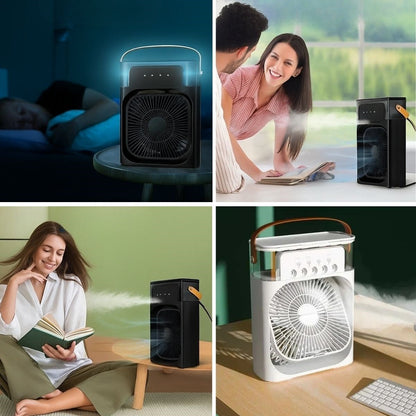 Starixa® Taşınabilir 3 Farklı Mod Ayarlı 7 Farklı Led Işıklı Sulu Soğutmalı Taşınabilir Masaüstü USB Fan Vantilatör