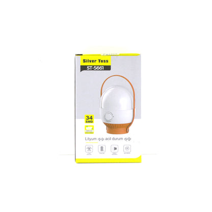 34 LED KAMP LAMBASI - FENER USB ŞARJLI AYARLANABİLİR IŞIK 4.8W - 2400mAh ST-5661 (5347)