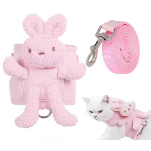 Pet Plush Teddy Bear Harness and Leash Set