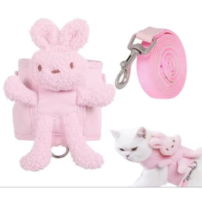 Pet Plush Teddy Bear Harness and Leash Set