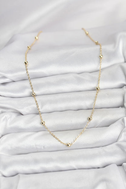 Mey İthalat® CM Gold Renk Top Zincirli Kadın Kolye