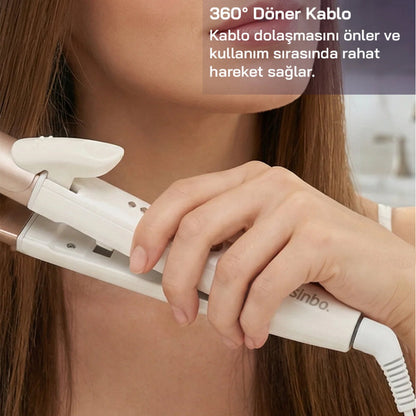 Sinbo Saç Düzleştirici ve Maşa - Seramik Kaplama - 180°C Sıcaklık