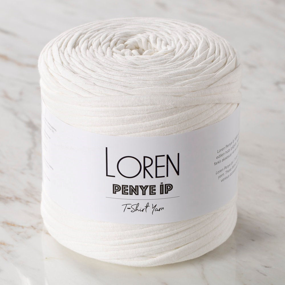 Loren Penye Fabric Hand Knitting Yarn Cream - 34 - 34489