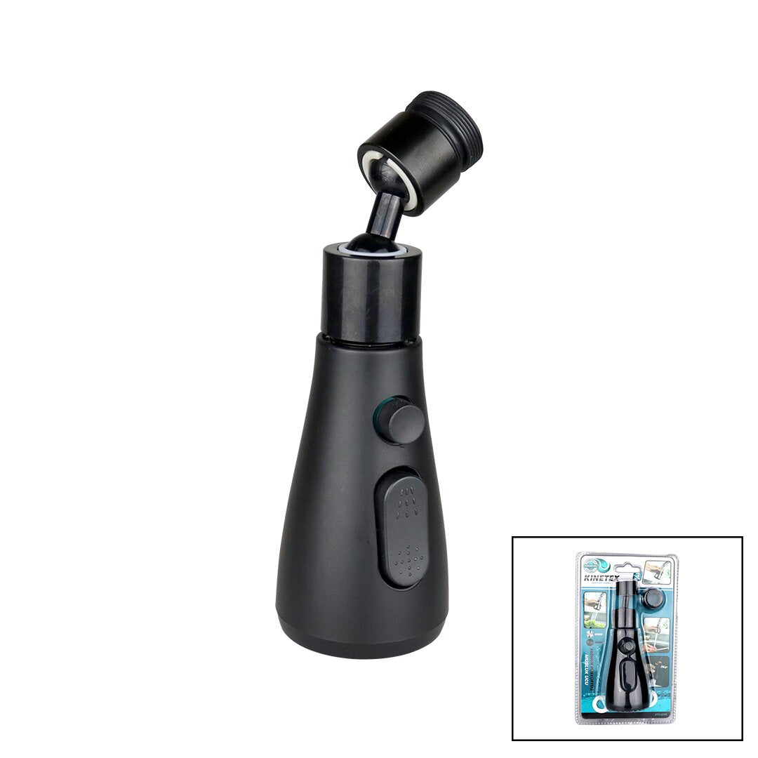 360 DERECE DÖNEBİLEN- 3 MOD  SİYAH YAĞMUR PÜSKÜRTME BORULU KUBAR MUSLUK UCU KTX-3289 (5347)