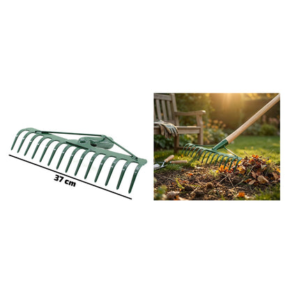 14 Dişli Metal Bahçe Tırmığı - 37 cm Genişlik - Dayanıklı Yapı