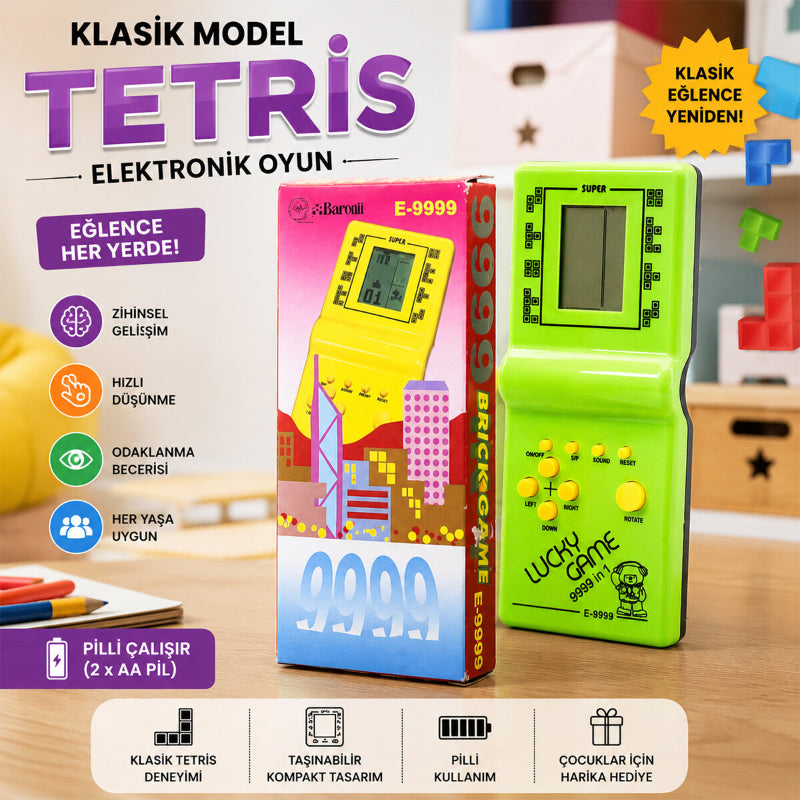 Klasik Model Tetris - Pilli - Elektronik Oyuncak