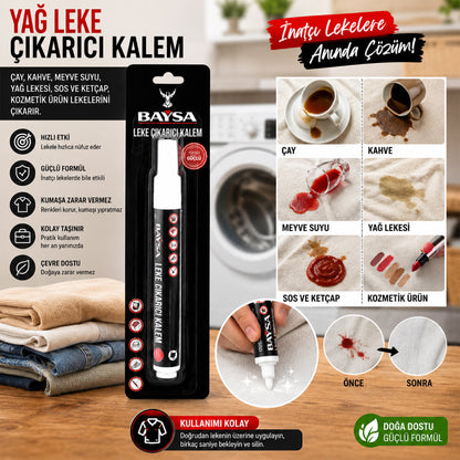 Giysiler İçin Yağ ve Leke Çıkarıcı Kalem - Anında Etkili Güçlü Formül
