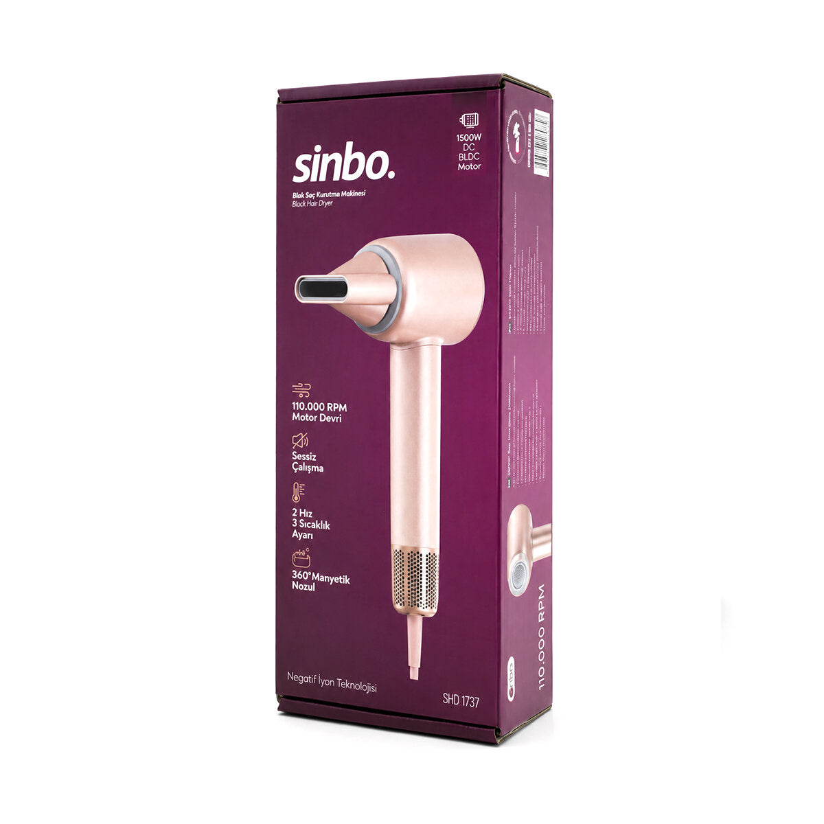 Sinbo Saç Kurutma ve Şekillendirme Makinesi - Şampanya Rengi - 1500W