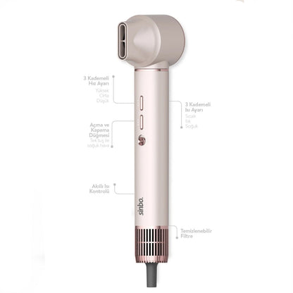 Sinbo Air Brush Saç Şekillendirme Cihazı - 5 Başlıklı - Rose Gold Renk