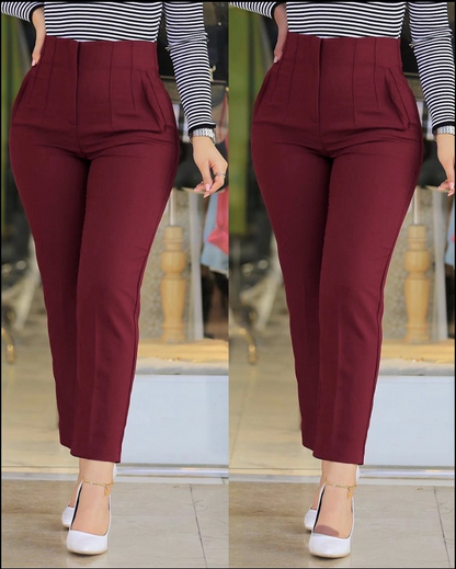 Kadın üste Oturan Paçası Bilek üzerinde Biten Atlas Kumaş Pantolon 36 (S) - 48 (4XL)