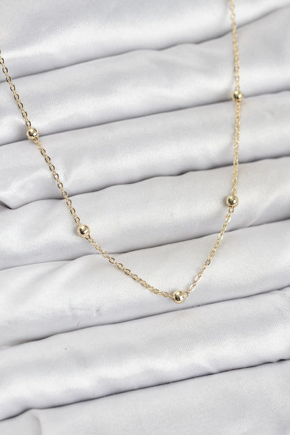 Mey İthalat® CM Gold Renk Top Zincirli Kadın Kolye