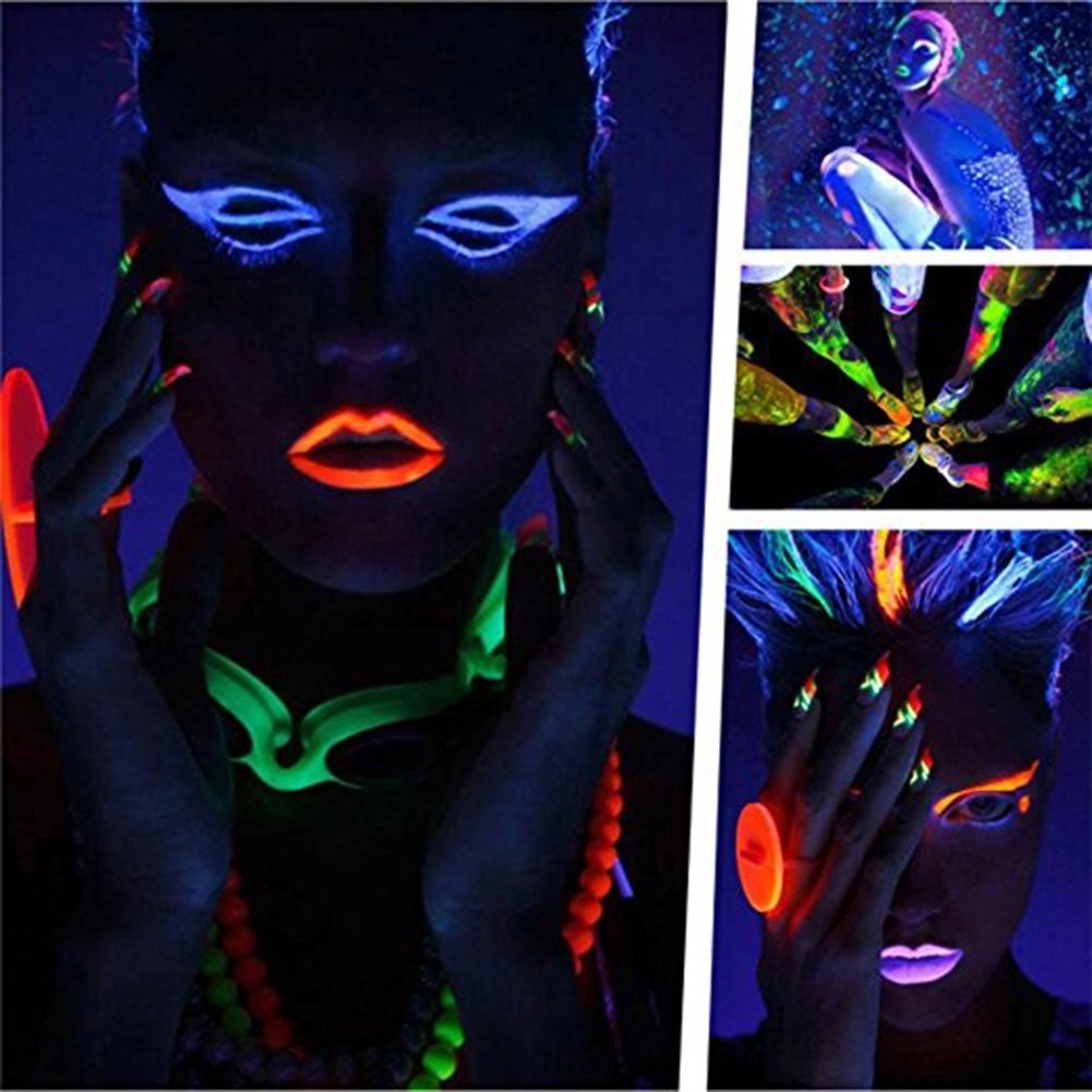 Mey İthalat® GlowPaint 6 lı Neon Boya - UV Işıkta Parlayan Makyaj Seti
