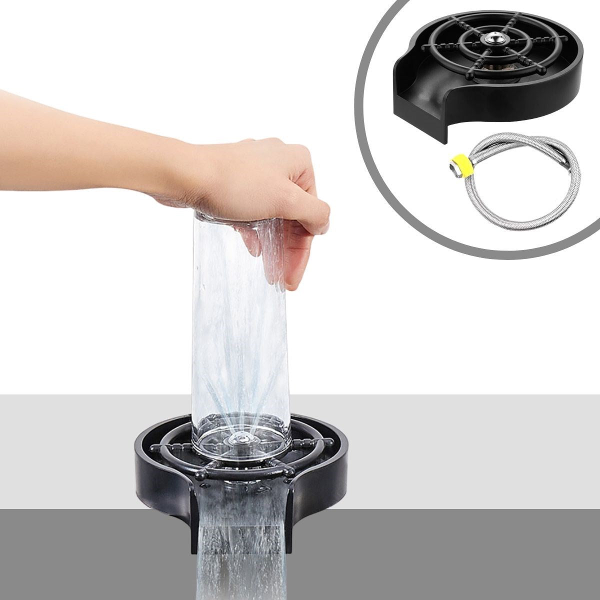 Starixa® Yüksek Basınçlı Otomatik Bardak Yıkama Aparatı Mutfak Lavaboları İçin Hızlı Kupa Durulayıcı