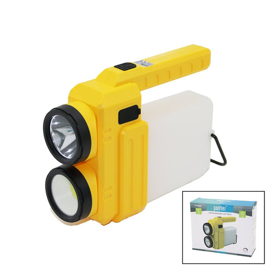 3İN 13W+COB LED+360°SMDEL FENERİ USB ŞARJ POWERBANK 1500LM IŞIK AYARI GÜN IŞIK - BEYAZ METAL ASKI+B42 PT-8439 (5347)