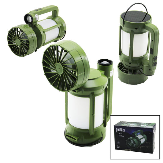 3İN1=FAN - 2-FENER SOLAR - USB ŞARJ VANTİLATÖR - KAMP LAMBA FENER:10W+5WFAN=90 DERECE OYNAR BAŞ- TEK KADEME PT-576 (5347)
