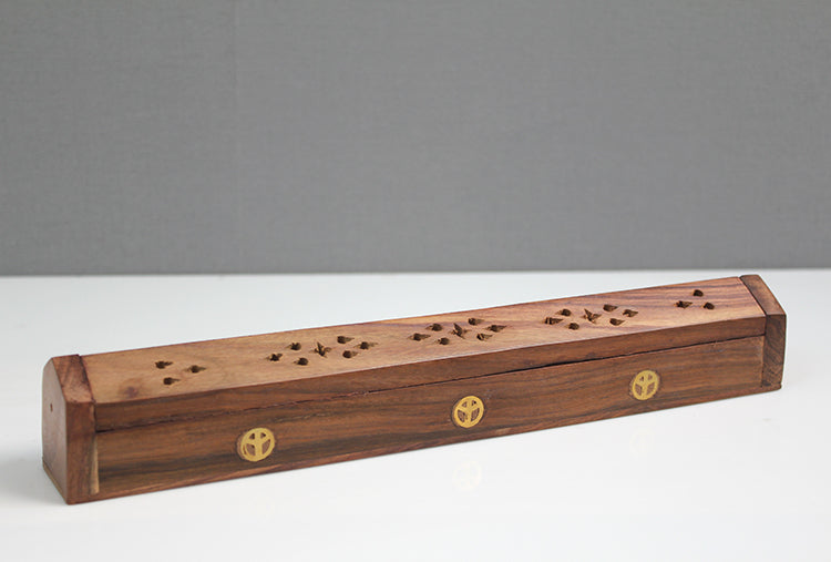 Wooden Mahogany Coffin Incense Holder Model 2