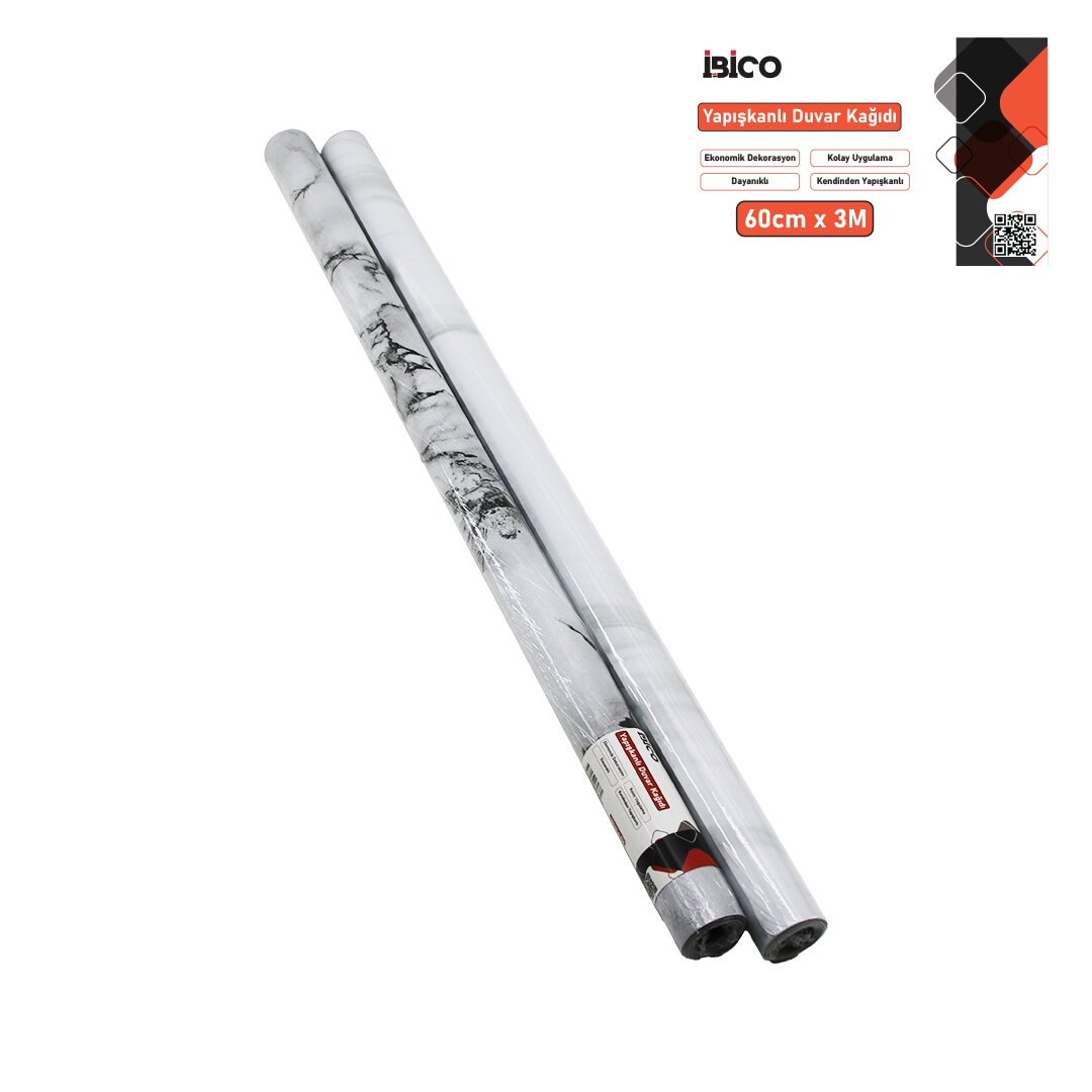 3MT X 60CM BEYAZ MERMER DESENLİ TEZGAH ÜSTÜ FOLYO STİCKER - DUVAR KAĞIT KENDİNDEN YAPIŞKANLI - EKO DEKORASYON - DAYANIKLI (5347)