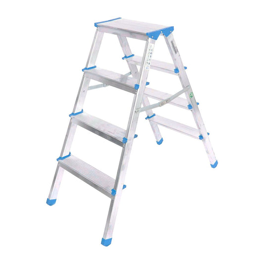 4+4 ÇİFT BASAMAKLI ALÜMİNYUM METAL MERDİVEN YÜKSEKLİK = 92CM BAŞ GENİŞLİK = 8CM (5347)