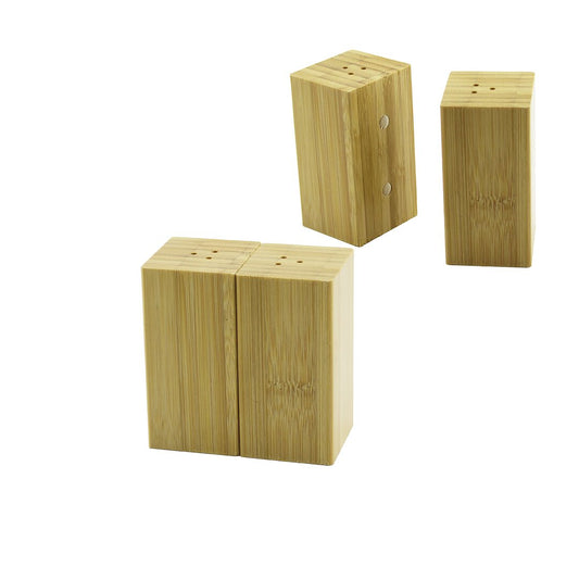 4.5X5CM--Y:9CM   2PCS   MIKNATISLI İKİZ   AHŞAP BAMBU  BAHARATLIK - TUZLUK (5347)