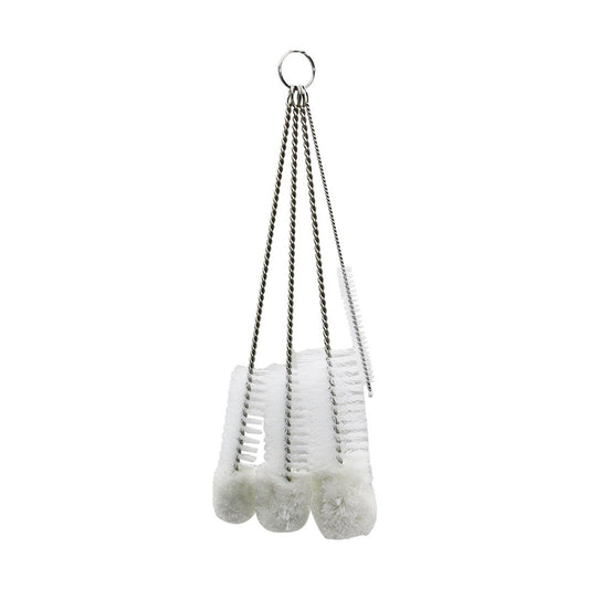 4 PIECE GLASS STRAW - BOTTLE - TEAPOT CLEANING BRUSH SET (5347)