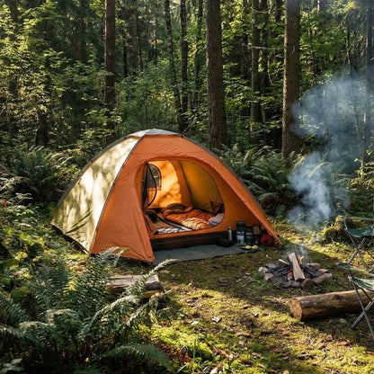 4 Kişilik Yarı Otomatik Kamp Çadırı - Suya Dayanıklı, Hızlı Kurulumlu Outdoor Aile Çadırı, Doğa, Kamp ve Piknik 200x200x135 cm (5347)