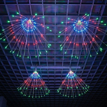 4 lü Açılır LED Işık Seti - 8 Farklı Işık Modlu, Kumandalı, USB Kablolu Renkli Dekoratif Fiber LED Lamba (5347)