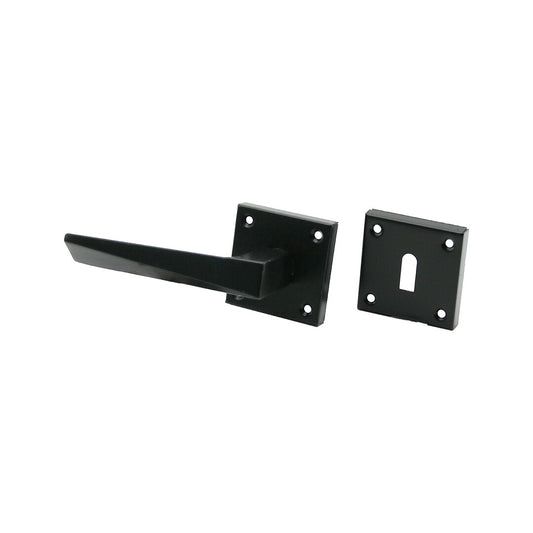 4 SETS PRACTICAL PRISM ROOM BLACK ROSETTE DOOR HANDLE (5347)