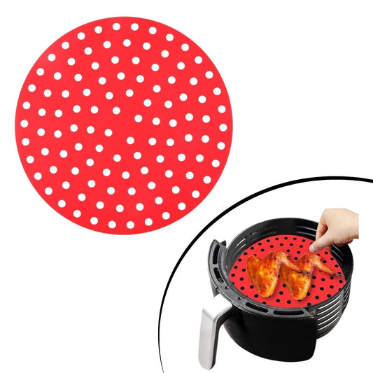 Starixa® Renkli Isıya Dayanıklı Yıkanılabilir Silikon Fırın Ve Airfryer Yuvarlak Pişirme Matı 20 Cm