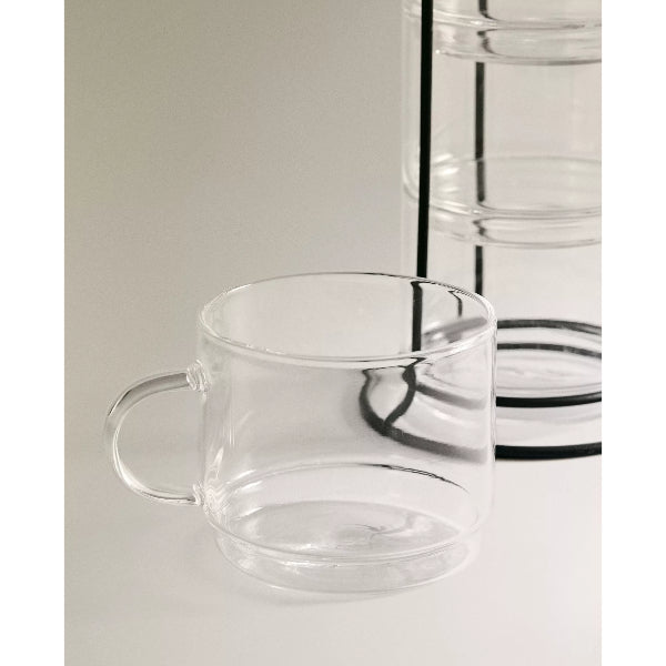 Borosilicate 4-Piece Mug Set with Stand