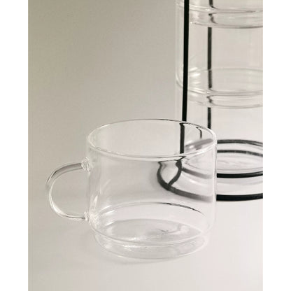 Borosilicate 4-Piece Mug Set with Stand