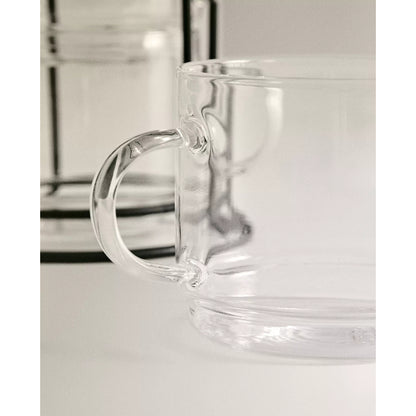 Borosilicate 4-Piece Mug Set with Stand