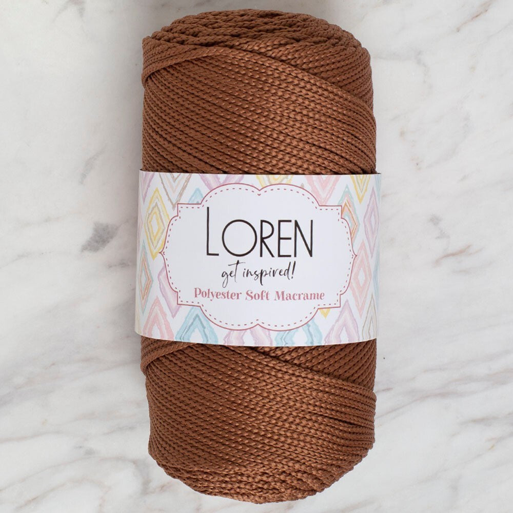 Loren Polyester Soft Macrame Brown Hand Knitting Yarn - LM033 - 34439