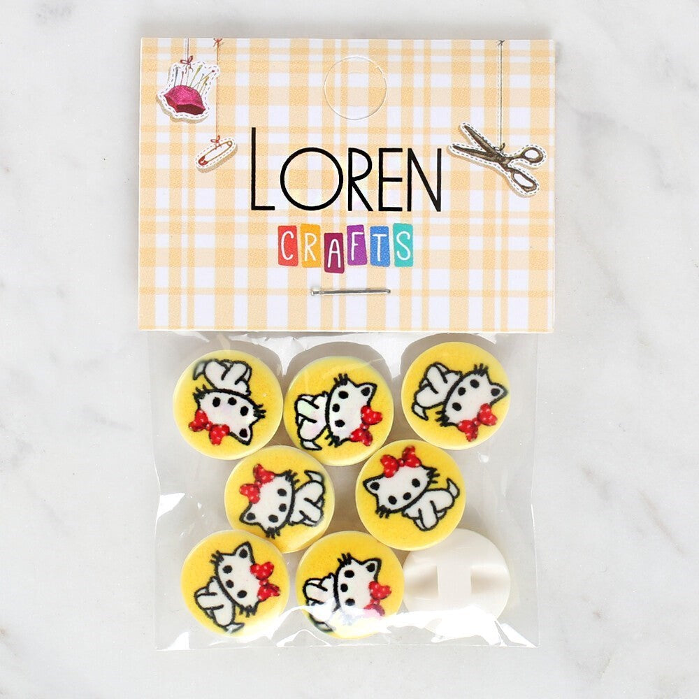 Loren Crafts أزرار للقطط - 8 قطع - 1063