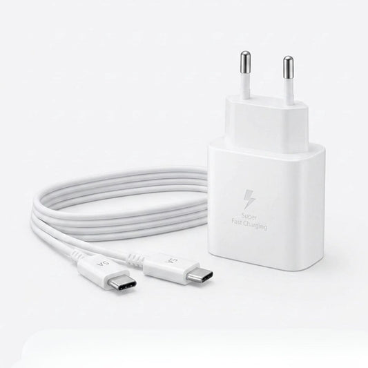 45W Süper Hızlı Şarj Adaptörü USB-C PD 3.0 PPS Fast Charger + 5A Type-C to Type-C Kablo (5347)
