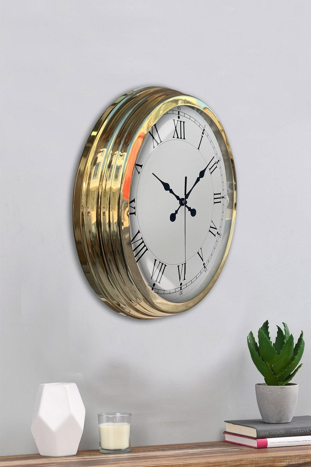 Gold Şık 40 Cm Metal Roma Rakamlı Duvar Saati