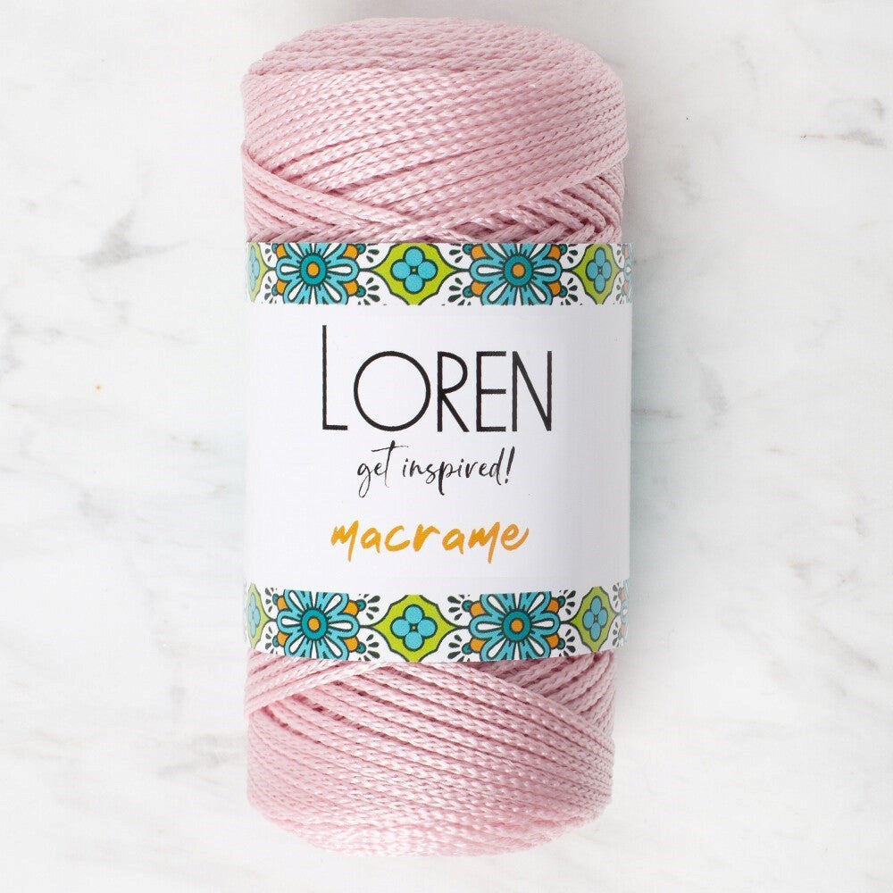 Loren Macrame خيط حياكة يدوي بلون زهري مغبر - RM 072 - 34343