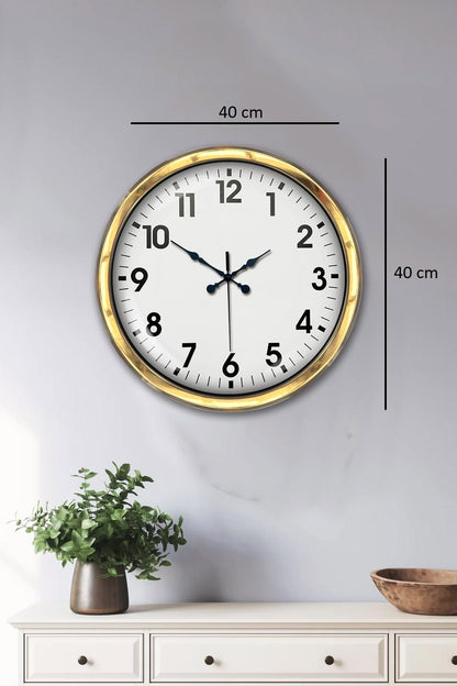 40 cm Metal Gold Standart Duvar Saati - Modern ve Dekoratif Tasarım