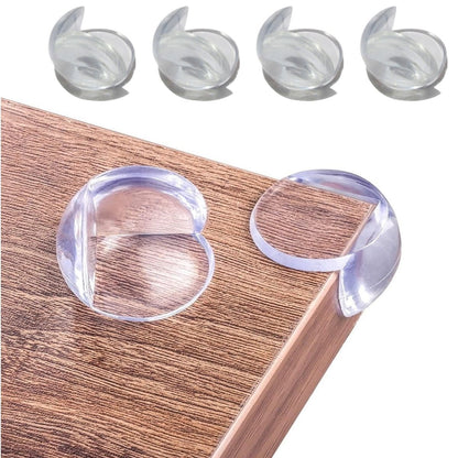 Starixa® Bebek Çocuk Yumuşak ve Esnek Dairesel Şeffaf Yapışkanlı Güvenlik Köşe Koruyucu (4 Adet)