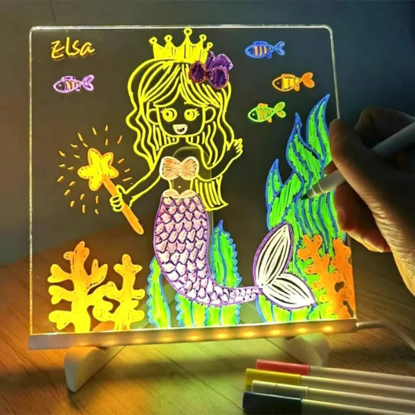 لوحة كتابة ورسم مضيئة LED - صغيرة الحجم 20x20 سم