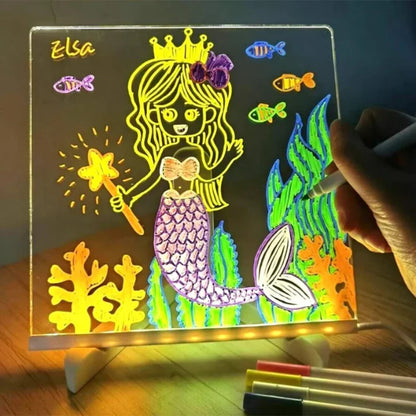 لوحة كتابة ورسم مضيئة LED - صغيرة الحجم 20x20 سم