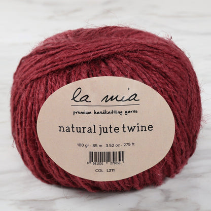 La Mia Natural Jute Twine 100g Burgundy Jute Yarn - L211 - 34105