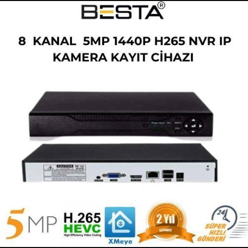 5 MP 1440P 4 İÇ MEKAN KAMERALI DAHİLİ MİKROFONLU IP POE Güvenlik Seti