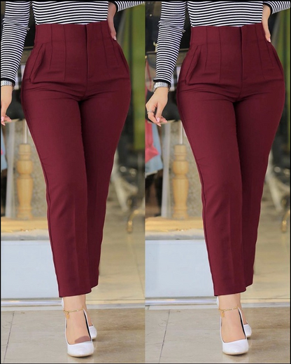 Kadın üste Oturan Paçası Bilek üzerinde Biten Atlas Kumaş Pantolon 36 (S) - 48 (4XL)