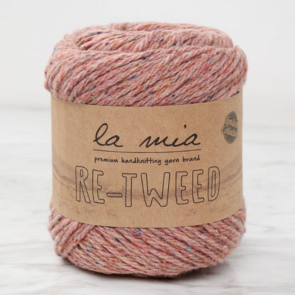 La Mia Re-Tweed خيط حياكة يدوي بلون الميلانج الوردي المجفف - L1