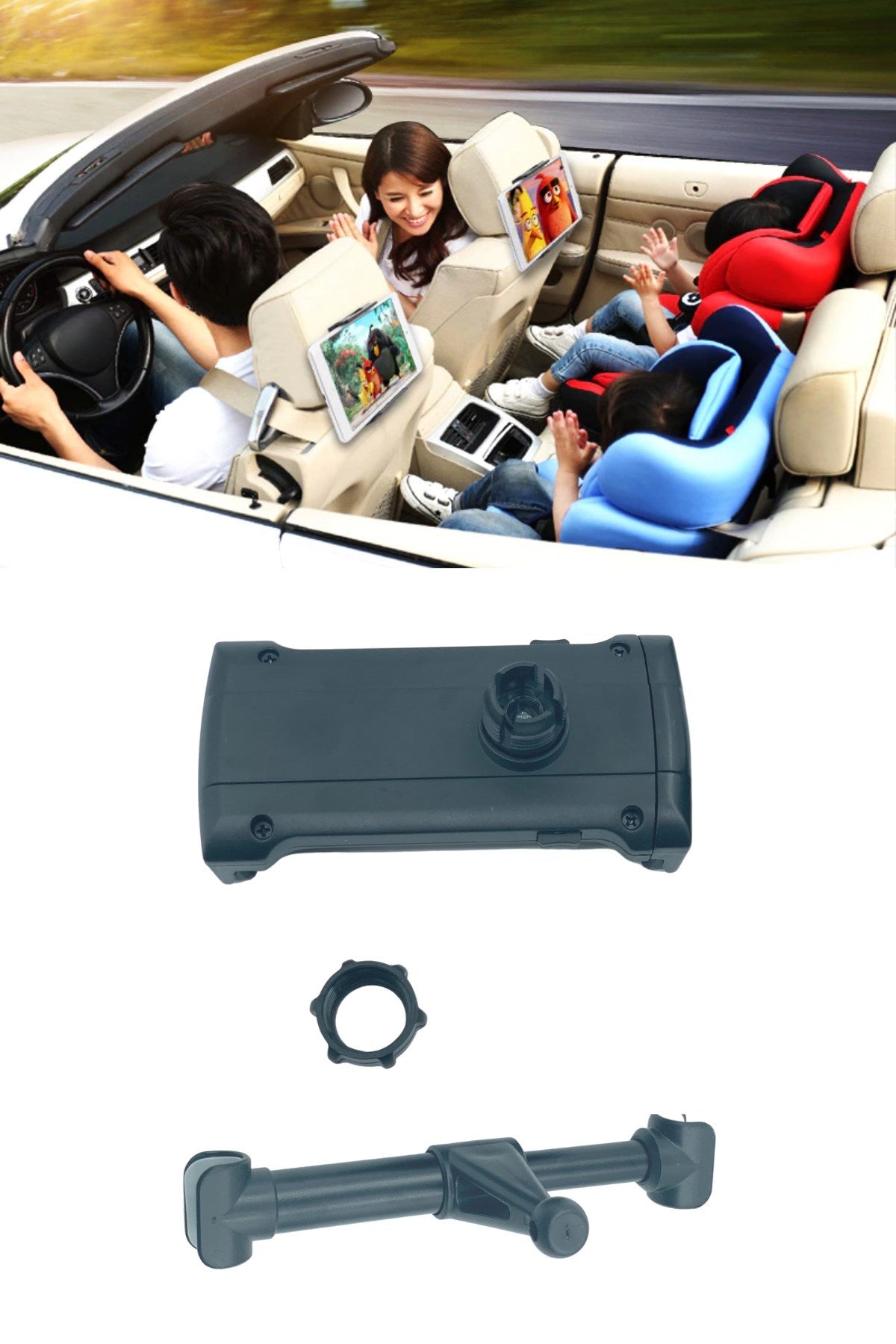 Starixa® Oto Koltuk Arkası Telefon Tablet Tutucu Ayarlanabilir 360 Derece Dönebilen Pratik Stand