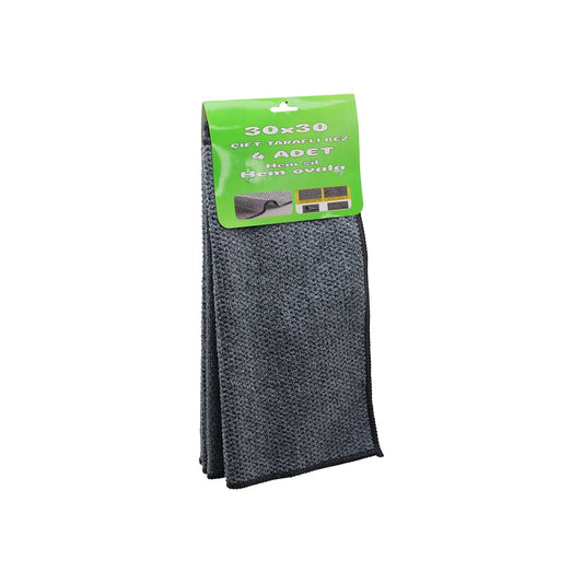 4PCS   30X30CM   ÇİFT TARAFLI=MİKROFİBER - TEL BEZ   ZOR KİR  BEZİ  HEM SİL - HEM OVALA (5347)